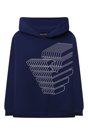 Детский хлопковое худи EMPORIO ARMANI синего цвета по цене 9865 руб., арт. 6K4MJ8/4J4WZ | Фото 1 Детский хлопковое худи EMPORIO ARMANI синего цвета, арт. 6K4MJ8/4J4WZ | Фото 1 (Материал внешний: Хлопок; Рукава: Длинные; Мальчики Кросс-КТ: Толстовка-одежда, Худи-одежда; Ростовка одежда: 10 - 11 лет | 140 - 146см, 6 лет | 116 см, 8 лет | 128 см, 13 - 15 лет | 158 см, 16 лет | 164 см, 4 года | 104 см)