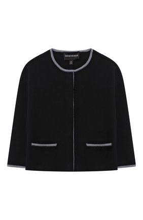 Детский жакет из вискозы EMPORIO ARMANI темно-синего цвета по цене 16300 руб., арт. 6K3G50/3MGKZ | Фото 1 Детский жакет из вискозы EMPORIO ARMANI темно-синего цвета, арт. 6K3G50/3MGKZ | Фото 1 (Рукава: Длинные; Девочки Кросс-КТ: Жакет-одежда; Материал внешний: Вискоза; Ростовка одежда: 6 лет | 116 см, 4 года | 104 см, 8 лет | 128 см)