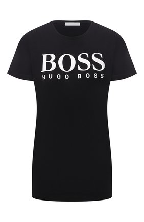 Женская хлопковая футболка BOSS черного цвета по цене 5600 руб., арт. 50455144 | Фото 1 Женская хлопковая футболка BOSS черного цвета, арт. 50455144 | Фото 1