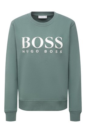 Женский хлопковый свитшот BOSS зеленого цвета по цене 11000 руб., арт. 50455351 | Фото 1 Женский хлопковый свитшот BOSS зеленого цвета, арт. 50455351 | Фото 1