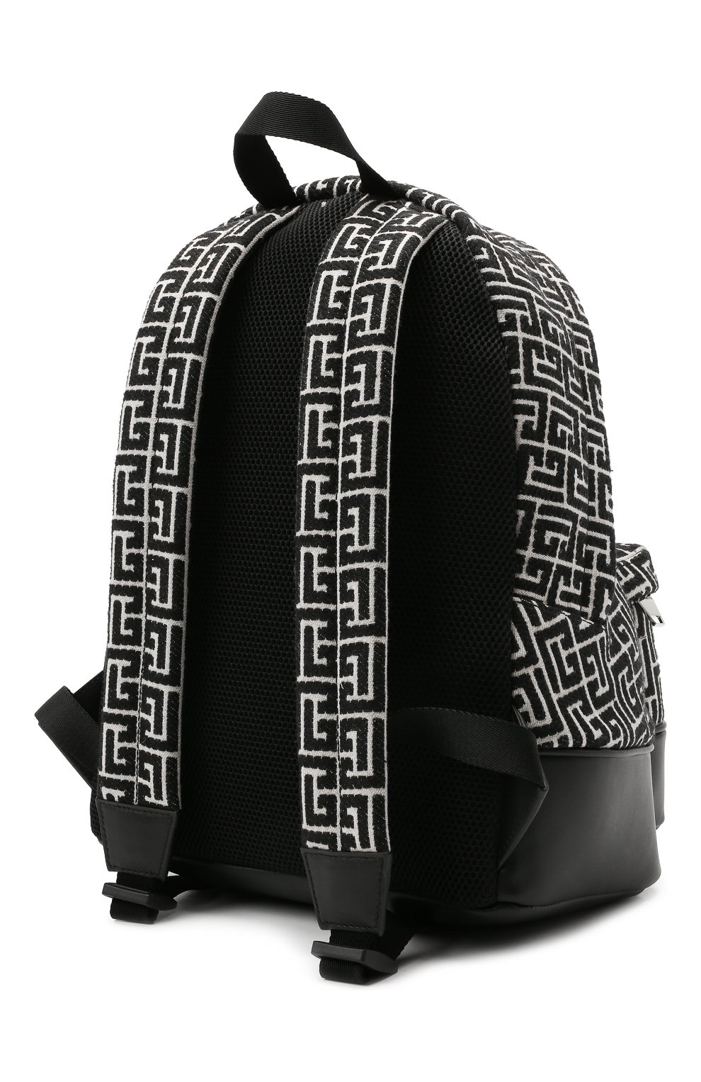 Женский рюкзак 1945 BALMAIN черно-белого цвета, арт. WM1GE150/TJMY | Фото 3 (Материал: Текстиль; Стили: Кэжуэл; Размер: large)