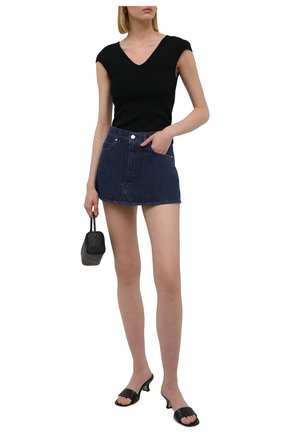 Женская юбка-шорты REDVALENTINO темно-синего цвета по цене 37600 руб., арт. WR3DD04J/62N | Фото 2 Женская юбка-шорты REDVALENTINO темно-синего цвета, арт. WR3DD04J/62N | Фото 2 (Материал внешний: Хлопок; Длина Ж (юбки, платья, шорты): Мини; Стили: Гламурный; Женское Кросс-КТ: Юбка-одежда)