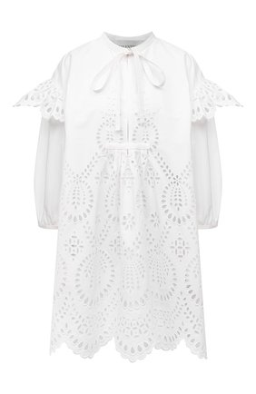 Женское хлопковое платье VALENTINO белого цвета по цене 259500 руб., арт. WB3VAWE06H5 | Фото 1 Женское хлопковое платье VALENTINO белого цвета, арт. WB3VAWE06H5 | Фото 1