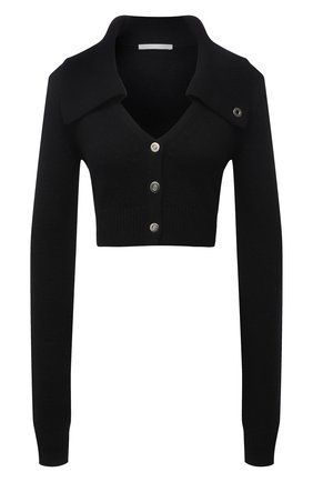 Женский кардиган из хлопка и шерсти HELMUT LANG черного цвета по цене 33450 руб., арт. L04HW705 | Фото 1 Женский кардиган из хлопка и шерсти HELMUT LANG черного цвета, арт. L04HW705 | Фото 1