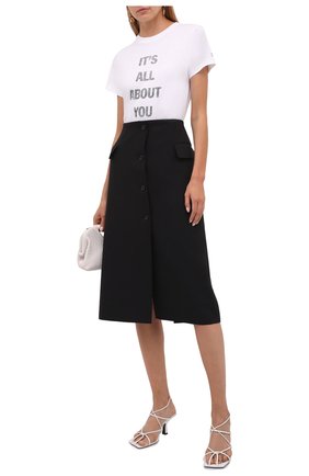 Женская хлопковая футболка HELMUT LANG белого цвета по цене 12400 руб., арт. L05HW510 | Фото 2 Женская хлопковая футболка HELMUT LANG белого цвета, арт. L05HW510 | Фото 2