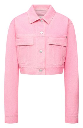 Женская джинсовая куртка GIVENCHY розового цвета, арт. BW00CK50MW | Фото 1 (Длина (верхняя одежда): Короткие; Рукава: Длинные; Материал внешний: Хлопок, Деним; Стили: Гламурный; Кросс-КТ: Деним, Куртка)