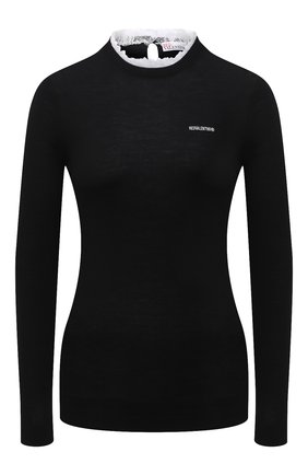 Женский пуловер из шерсти и кашемира REDVALENTINO черного цвета по цене 35700 руб., арт. WR3KC09J/64L | Фото 1 Женский пуловер из шерсти и кашемира REDVALENTINO черного цвета, арт. WR3KC09J/64L | Фото 1 (Длина (для топов): Стандартные; Материал внешний: Шерсть; Рукава: Длинные; Стили: Романтичный; Женское Кросс-КТ: Пуловер-одежда)