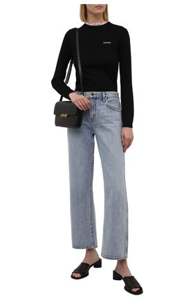 Женский пуловер из шерсти и кашемира REDVALENTINO черного цвета по цене 35700 руб., арт. WR3KC09J/64L | Фото 2 Женский пуловер из шерсти и кашемира REDVALENTINO черного цвета, арт. WR3KC09J/64L | Фото 2 (Длина (для топов): Стандартные; Материал внешний: Шерсть; Рукава: Длинные; Стили: Романтичный; Женское Кросс-КТ: Пуловер-одежда)