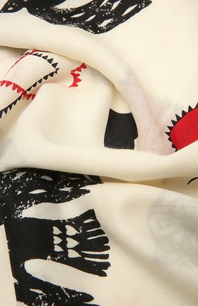 Женский шаль из шерсти и шелка ALEXANDER MCQUEEN кремвого цвета по цене 44900 руб., арт. 665285/3631Q | Фото 2 Женский шаль из шерсти и шелка ALEXANDER MCQUEEN кремвого цвета, арт. 665285/3631Q | Фото 2