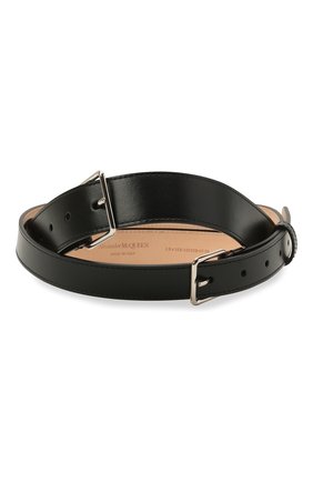 Женский кожаный ремень ALEXANDER MCQUEEN черно-белого цвета по цене 73950 руб., арт. 594188/1MC22 | Фото 1 Женский кожаный ремень ALEXANDER MCQUEEN черно-белого цвета, арт. 594188/1MC22 | Фото 1 (Кросс-КТ: Широкие)
