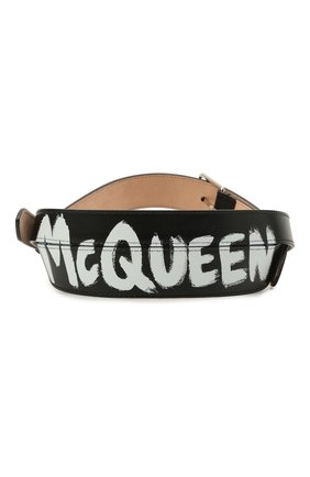 Женский кожаный ремень ALEXANDER MCQUEEN черно-белого цвета по цене 73950 руб., арт. 594188/1MC22 | Фото 2 Женский кожаный ремень ALEXANDER MCQUEEN черно-белого цвета, арт. 594188/1MC22 | Фото 2 (Кросс-КТ: Широкие)