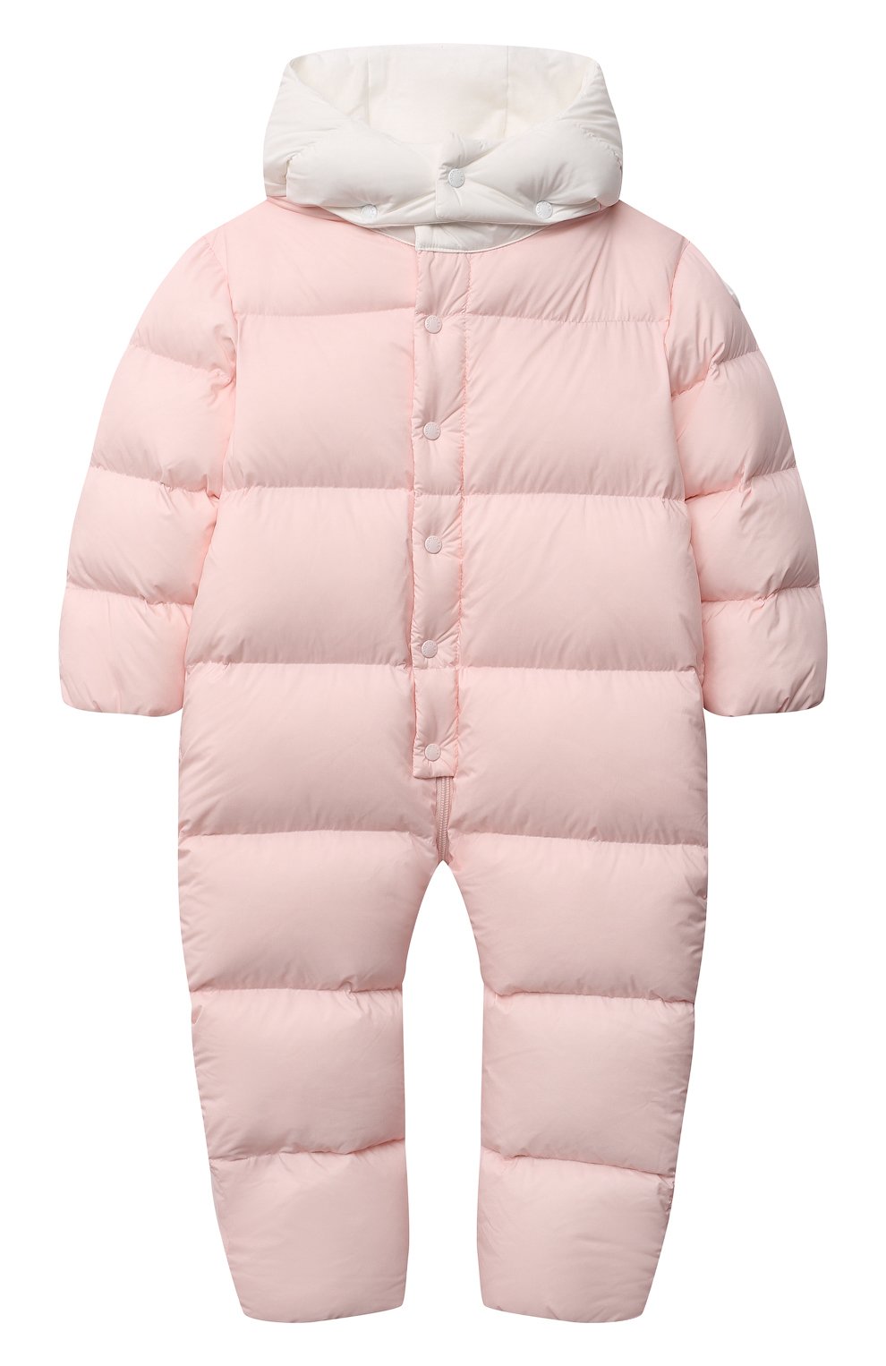 Детский пуховый комбинезон MONCLER розового цвета, арт. G2-951-1G521-00-53333 | Фото 1 (Ростовка одежда: 12 мес | 80 см, 18 мес | 86 см, 24 мес | 92 см, 36 мес | 98 см)