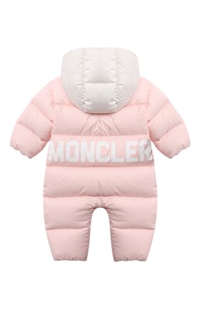 Детского пуховый комбинезон MONCLER розового цвета по цене 50100 руб., арт. G2-951-1G521-00-53333/9-12M | Фото 2 Детского пуховый комбинезон MONCLER розового цвета, арт. G2-951-1G521-00-53333/9-12M | Фото 2 (Материал внешний: Синтетический материал; Материал подклада: Хлопок; Рукава: Длинные; Материал утеплителя: Пух и перо; Ростовка одежда: 3 мес | 62 см, 6 мес | 68 см, 9 мес | 74 см)