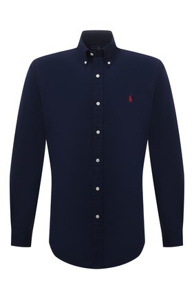 Мужская хлопковая рубашка POLO RALPH LAUREN темно-синего цвета по цене 9950 руб., арт. 710846084 | Фото 1 Мужская хлопковая рубашка POLO RALPH LAUREN темно-синего цвета, арт. 710846084 | Фото 1