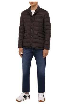 Мужская пуховая куртка из шерсти и кашемира zayn-ls9 MOORER темно-коричневого цвета, арт. ZAYN-LS9/M0UGI100307-TEPA228 | Фото 2 (Материал утеплителя: Пух и перо; Материал подклада: Синтетический материал; Материал внешний: Шерсть; Кросс-КТ: Куртка; Длина (верхняя одежда): Короткие; Рукава: Длинные; Мужское Кросс-КТ: пуховик-короткий; Стили: Классический)
