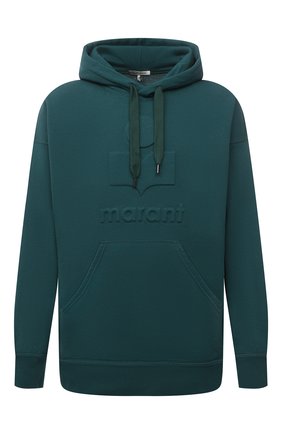 Мужской хлопковое худи ISABEL MARANT зеленого цвета по цене 33850 руб., арт. SW0055-21A033H/MILEY | Фото 1 Мужской хлопковое худи ISABEL MARANT зеленого цвета, арт. SW0055-21A033H/MILEY | Фото 1 (Длина (для топов): Удлиненные; Рукава: Длинные; Материал внешний: Хлопок; Мужское Кросс-КТ: Худи-одежда; Стили: Спорт-шик; Принт: Без принта)