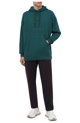 Мужской хлопковое худи ISABEL MARANT зеленого цвета по цене 33850 руб., арт. SW0055-21A033H/MILEY | Фото 2 Мужской хлопковое худи ISABEL MARANT зеленого цвета, арт. SW0055-21A033H/MILEY | Фото 2 (Длина (для топов): Удлиненные; Рукава: Длинные; Материал внешний: Хлопок; Мужское Кросс-КТ: Худи-одежда; Стили: Спорт-шик; Принт: Без принта)