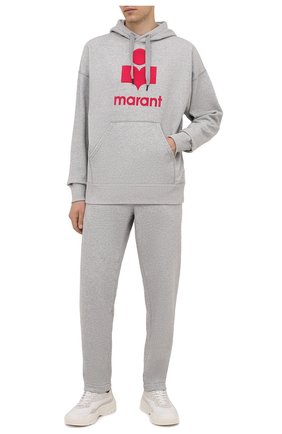 Мужской хлопковое худи ISABEL MARANT серого цвета по цене 31750 руб., арт. SW0055-21A032H/MILEY | Фото 2 Мужской хлопковое худи ISABEL MARANT серого цвета, арт. SW0055-21A032H/MILEY | Фото 2 (Материал внешний: Хлопок; Рукава: Длинные; Длина (для топов): Стандартные; Мужское Кросс-КТ: Худи-одежда; Стили: Спорт-шик; Принт: С принтом)