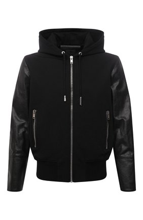 Мужской комбинированный бомбер GIVENCHY черного цвета по цене 238000 руб., арт. BM00QL611V | Фото 1 Мужской комбинированный бомбер GIVENCHY черного цвета, арт. BM00QL611V | Фото 1