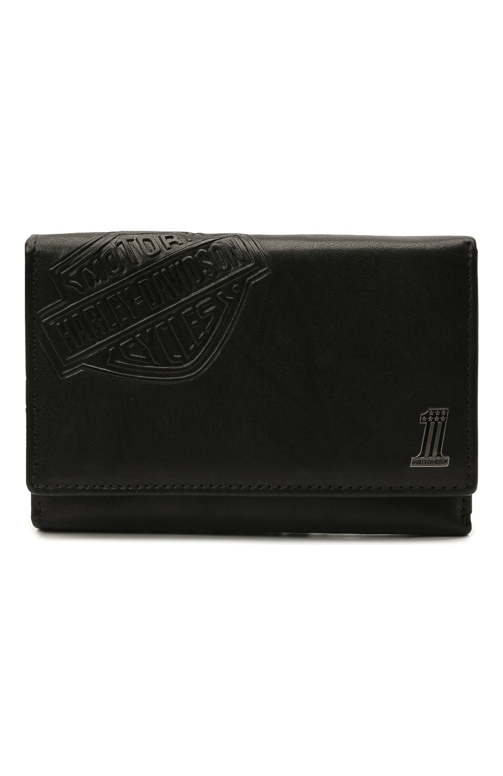 Мужской кожаное портмоне HARLEY-DAVIDSON черного цвета, арт. CR2314L-Black | Фото 1 (Материал: Натуральная кожа)
