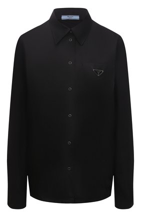 Женская хлопковая рубашка PRADA черного цвета по цене 73000 руб., арт. P408F-1YY2-F0806-211 | Фото 1 Женская хлопковая рубашка PRADA черного цвета, арт. P408F-1YY2-F0806-211 | Фото 1