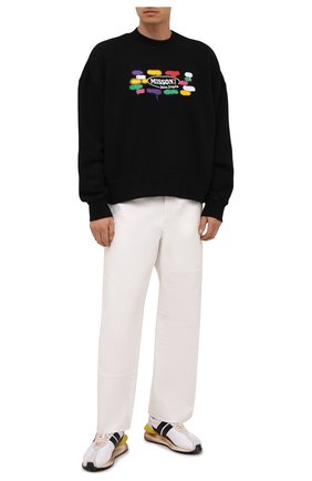 Мужской хлопковый свитшот palm angels x missoni PALM ANGELS черного цвета по цене 51350 руб., арт. PMBA026F21FLE0131001 | Фото 2 Мужской хлопковый свитшот palm angels x missoni PALM ANGELS черного цвета, арт. PMBA026F21FLE0131001 | Фото 2