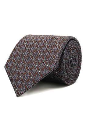 Мужской шелковый галстук CANALI коричневого цвета по цене 11500 руб., арт. 18/HJ03295 | Фото 1 Мужской шелковый галстук CANALI коричневого цвета, арт. 18/HJ03295 | Фото 1 (Материал: Шелк, Текстиль; Принт: С принтом)