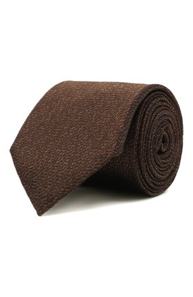 Мужской шелковый галстук CANALI коричневого цвета, арт. 24/HJ03283 | Фото 1 (Материал: Шелк, Текстиль; Принт: Без принта)