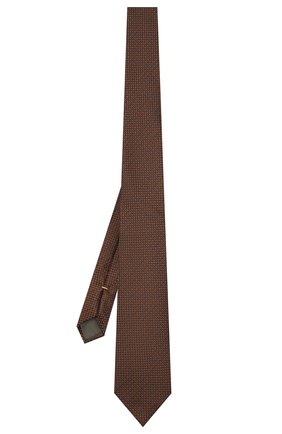 Мужской шелковый галстук CANALI коричневого цвета по цене 11500 руб., арт. 18/HJ03281 | Фото 2 Мужской шелковый галстук CANALI коричневого цвета, арт. 18/HJ03281 | Фото 2 (Материал: Текстиль, Шелк; Принт: С принтом)