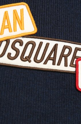 Мужской шерстяной шарф DSQUARED2 темно-синего цвета по цене 22200 руб., арт. KNM0011 01W04333 | Фото 2 Мужской шерстяной шарф DSQUARED2 темно-синего цвета, арт. KNM0011 01W04333 | Фото 2