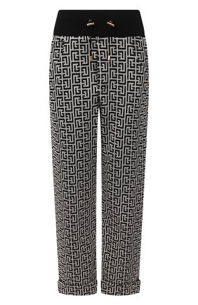 Женские хлопковые брюки BALMAIN черно-белого цвета по цене 125000 руб., арт. WF10B000/J193 | Фото 1 Женские хлопковые брюки BALMAIN черно-белого цвета, арт. WF10B000/J193 | Фото 1