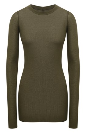 Женская лонгслив из вискозы и шелка RICK OWENS хаки цвета по цене 25600 руб., арт. RP02A7202/RC | Фото 1 Женская лонгслив из вискозы и шелка RICK OWENS хаки цвета, арт. RP02A7202/RC | Фото 1