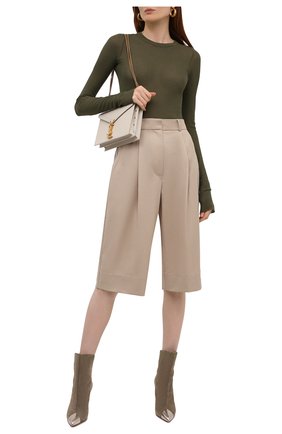 Женская лонгслив из вискозы и шелка RICK OWENS хаки цвета по цене 25600 руб., арт. RP02A7202/RC | Фото 2 Женская лонгслив из вискозы и шелка RICK OWENS хаки цвета, арт. RP02A7202/RC | Фото 2