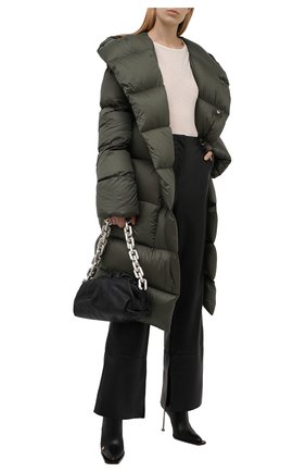 Женский пуховик RICK OWENS хаки цвета по цене 154000 руб., арт. RP02A7916/NZD3 | Фото 2 Женский пуховик RICK OWENS хаки цвета, арт. RP02A7916/NZD3 | Фото 2