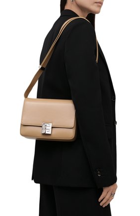 Женская сумка 4g medium GIVENCHY бежевого цвета, арт. BB50HCB15S | Фото 2 (Материал: Натуральная кожа; Размер: medium; Сумки-технические: Сумки через плечо; Ремень/цепочка: На ремешке)