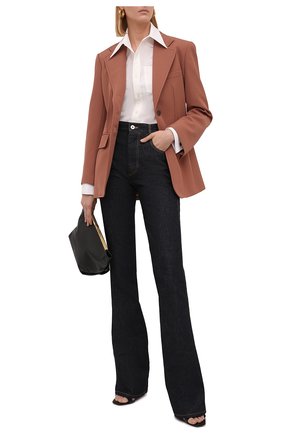 Женская рубашка из смеси льна и хлопка SAINT LAURENT кремвого цвета по цене 85150 руб., арт. 671299/Y3D50 | Фото 2 Женская рубашка из смеси льна и хлопка SAINT LAURENT кремвого цвета, арт. 671299/Y3D50 | Фото 2 (Длина (для топов): Стандартные; Рукава: Длинные; Материал внешний: Лен, Хлопок; Стили: Гламурный; Принт: Без принта; Женское Кросс-КТ: Рубашка-одежда)