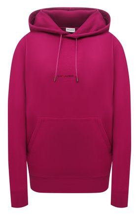 Женский хлопковое худи SAINT LAURENT фуксия цвета по цене 56700 руб., арт. 666164/YBQZ2 | Фото 1 Женский хлопковое худи SAINT LAURENT фуксия цвета, арт. 666164/YBQZ2 | Фото 1 (Материал внешний: Хлопок; Длина (для топов): Стандартные; Рукава: Длинные; Стили: Спорт-шик; Женское Кросс-КТ: Худи-одежда)