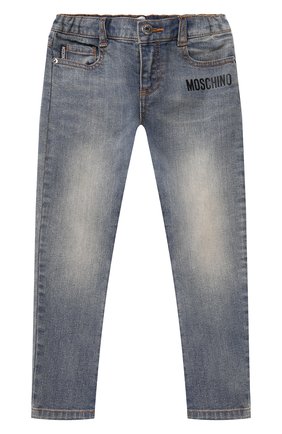 Детские джинсы MOSCHINO синего цвета по цене 13050 руб., арт. HUP040/LXE16/10A-14A | Фото 1 Детские джинсы MOSCHINO синего цвета, арт. HUP040/LXE16/10A-14A | Фото 1 (Материал внешний: Хлопок; Ростовка одежда: 10 - 11 лет | 140 - 146см, 12 лет | 152 см)