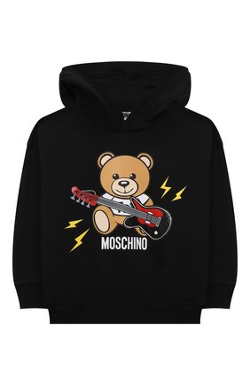 Детский хлопковое худи MOSCHINO черного цвета по цене 12000 руб., арт. HUF04X/LDA16/4A-8A | Фото 1 Детский хлопковое худи MOSCHINO черного цвета, арт. HUF04X/LDA16/4A-8A | Фото 1 (Материал внешний: Хлопок; Рукава: Длинные; Мальчики Кросс-КТ: Толстовка-одежда; Ростовка одежда: 4 года | 104 см, 5 лет | 110 см, 6 лет | 116 см, 8 лет | 128 см)
