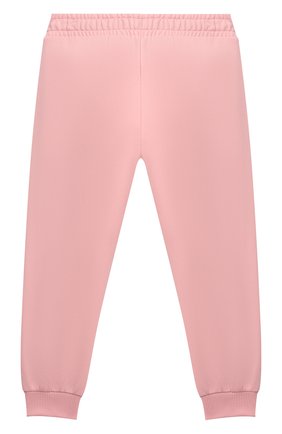 Детские хлопковые джоггеры MOSCHINO розового цвета по цене 7410 руб., арт. HPP02Y/LDA26/4A-8A | Фото 2 Детские хлопковые джоггеры MOSCHINO розового цвета, арт. HPP02Y/LDA26/4A-8A | Фото 2