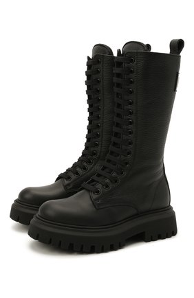 Детские кожаные сапоги MSGM KIDS черного цвета по цене 32950 руб., арт. 69164/RANGER/28-35 | Фото 1 Детские кожаные сапоги MSGM KIDS черного цвета, арт. 69164/RANGER/28-35 | Фото 1 (Материал внутренний: Текстиль; Материал внешний: Кожа)