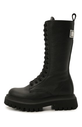 Детские кожаные сапоги MSGM KIDS черного цвета по цене 32950 руб., арт. 69164/RANGER/28-35 | Фото 2 Детские кожаные сапоги MSGM KIDS черного цвета, арт. 69164/RANGER/28-35 | Фото 2 (Материал внутренний: Текстиль; Материал внешний: Кожа)