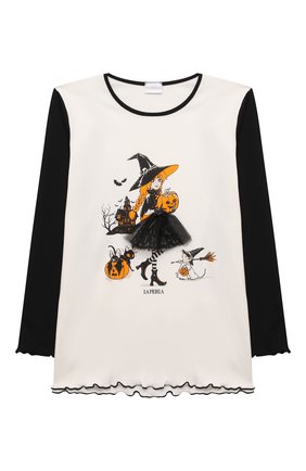 Детская хлопковая пижама LA PERLA черного цвета по цене 10950 руб., арт. 55951/2A-6A | Фото 2 Детская хлопковая пижама LA PERLA черного цвета, арт. 55951/2A-6A | Фото 2