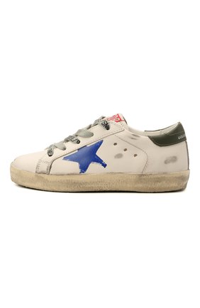 Детские кожаные кеды super star GOLDEN GOOSE DELUXE BRAND белого цвета по цене 18950 руб., арт. GJF00101.F002018 | Фото 2 Детские кожаные кеды super star GOLDEN GOOSE DELUXE BRAND белого цвета, арт. GJF00101.F002018 | Фото 2