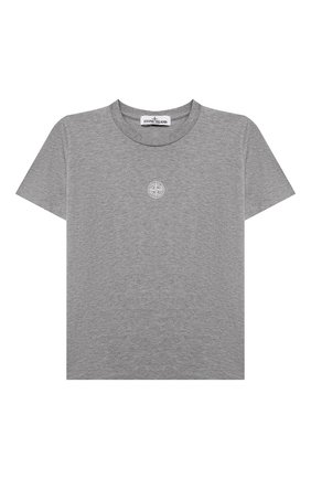 Детская хлопковая футболка STONE ISLAND светло-серого цвета по цене 7485 руб., арт. 751621055/10-12 | Фото 1 Детская хлопковая футболка STONE ISLAND светло-серого цвета, арт. 751621055/10-12 | Фото 1