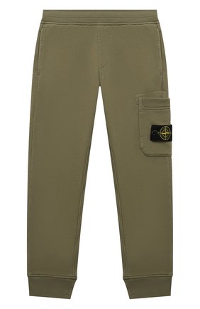 Детские хлопковые джоггеры STONE ISLAND хаки цвета по цене 11450 руб., арт. 751661540/6-8 | Фото 1 Детские хлопковые джоггеры STONE ISLAND хаки цвета, арт. 751661540/6-8 | Фото 1