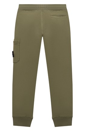 Детские хлопковые джоггеры STONE ISLAND хаки цвета по цене 11450 руб., арт. 751661540/6-8 | Фото 2 Детские хлопковые джоггеры STONE ISLAND хаки цвета, арт. 751661540/6-8 | Фото 2