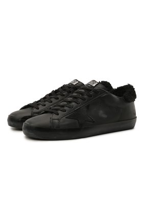 Мужские кожаные кеды superstar GOLDEN GOOSE DELUXE BRAND черного цвета по цене 63000 руб., арт. GMF00101.F002302 | Фото 1 Мужские кожаные кеды superstar GOLDEN GOOSE DELUXE BRAND черного цвета, арт. GMF00101.F002302 | Фото 1 (Материал утеплителя: Натуральный мех; Материал внутренний: Натуральная кожа; Подошва: Плоская; Материал внешний: Кожа; Стили: Классический; Длина стельки: 25,2, 25,8, 26,5, 27,2, 27,8, 28,5, 29,2, 29,9, 30,5)