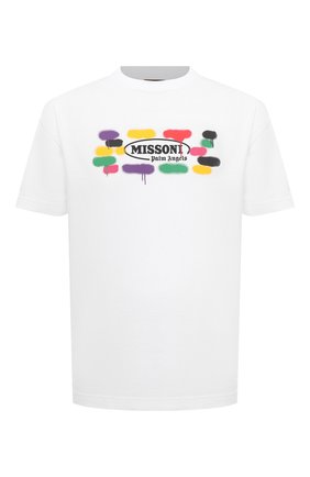 Мужская хлопковая футболка palm angels x missoni PALM ANGELS белого цвета по цене 25900 руб., арт. PMAA001F21JER0280110/W | Фото 1 Мужская хлопковая футболка palm angels x missoni PALM ANGELS белого цвета, арт. PMAA001F21JER0280110/W | Фото 1
