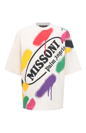 Мужская хлопковая футболка palm angels x missoni PALM ANGELS кремвого цвета по цене 33350 руб., арт. PMAA041F21JER0060310 | Фото 1 Мужская хлопковая футболка palm angels x missoni PALM ANGELS кремвого цвета, арт. PMAA041F21JER0060310 | Фото 1